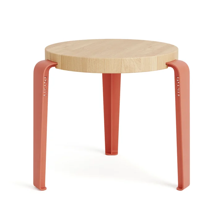 MINI LOU Children stool oak, flamingo pink from TipToe