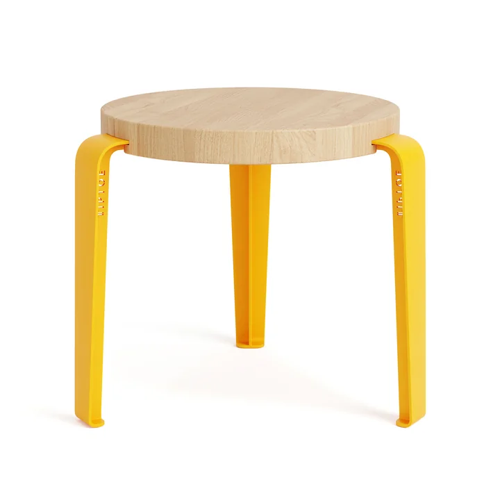 MINI LOU Children stool oak, sunny yellow from TipToe