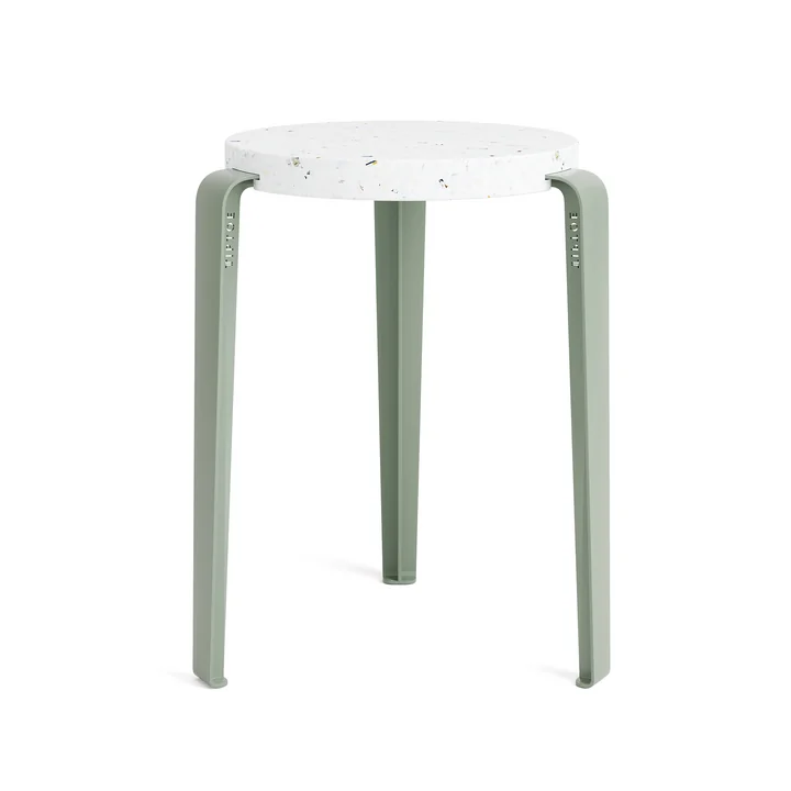LOU Stool Venezia, recycled plastic / eucalyptus gray from TipToe