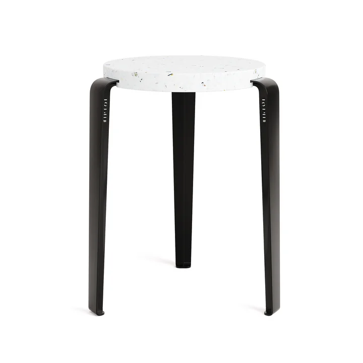 LOU Stool Venezia, recycled plastic / graphite black of TipToe