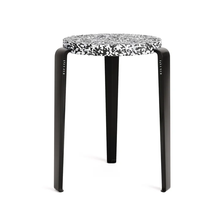 LOU Stool Macchiato, recycled plastic / graphite black of TipToe