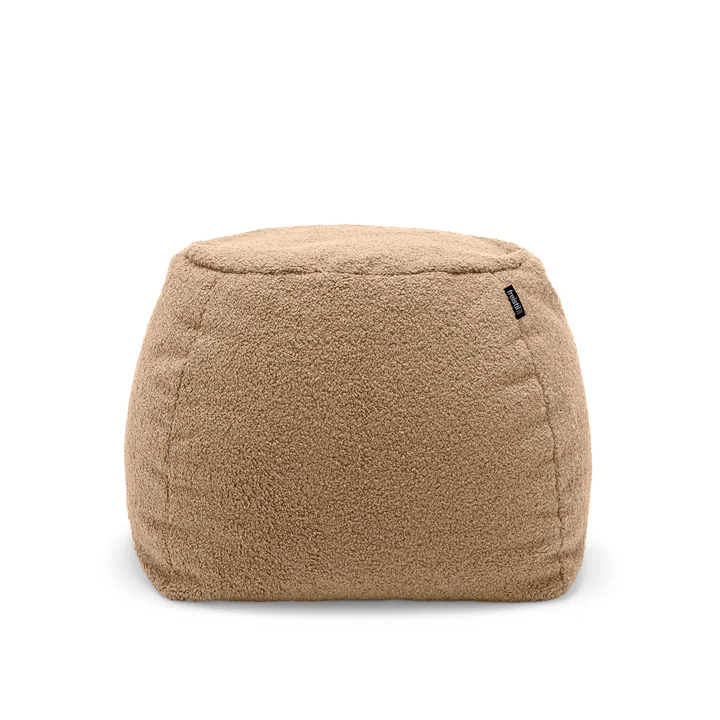 freistil - 173 Pouf (Teddy Edition), Ø 55 cm, brown beige (6533)