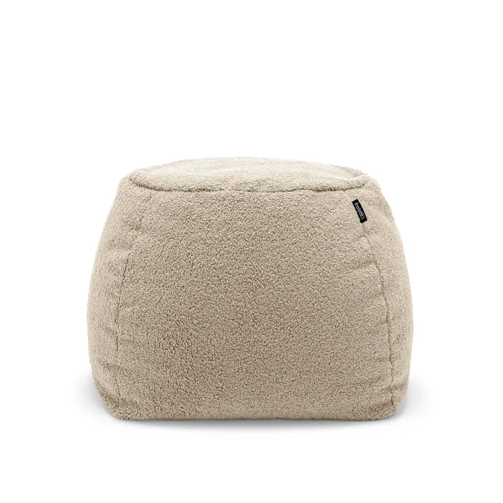 freistil - 173 Pouf (Teddy Edition), Ø 55 cm, stone gray (6532)