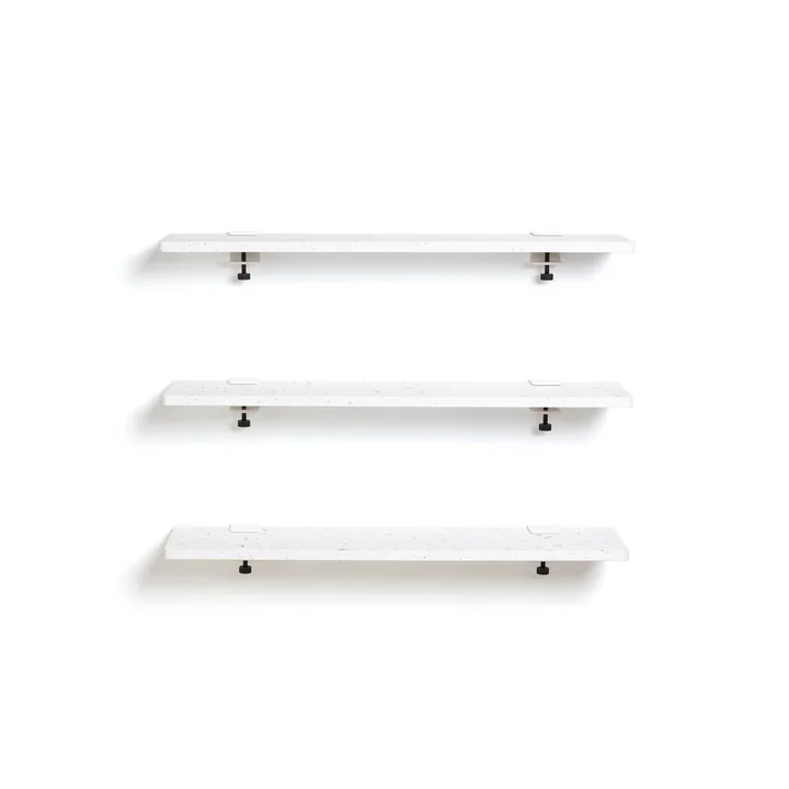 TipToe - Venezia recycled plastic wall shelf, 90 x 20 cm, white / graphite black