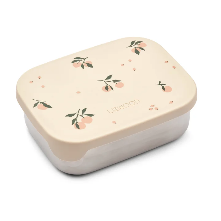 Arthur lunchbox with lid, peach / sea shell mix by LIEWOOD