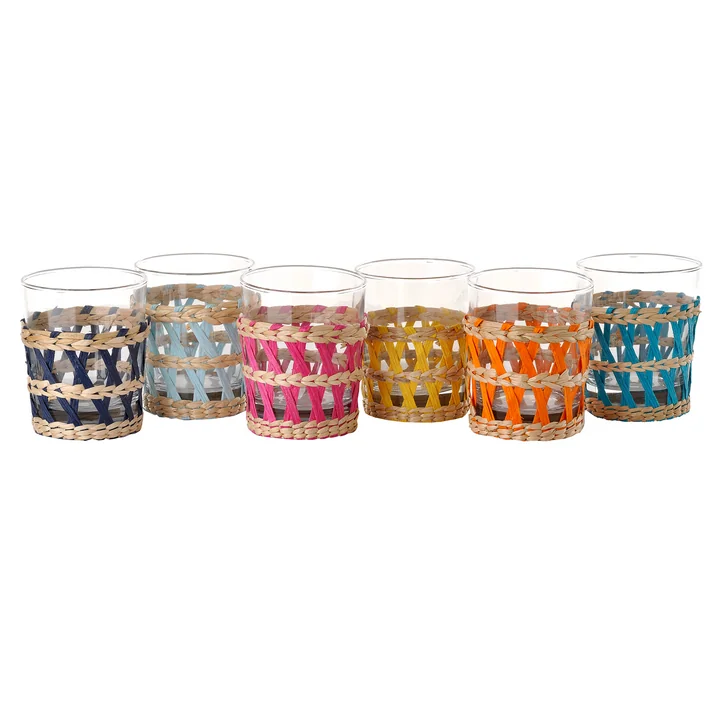 Pols Potten - Mug incl. reed holder, multicolored (set of 6)