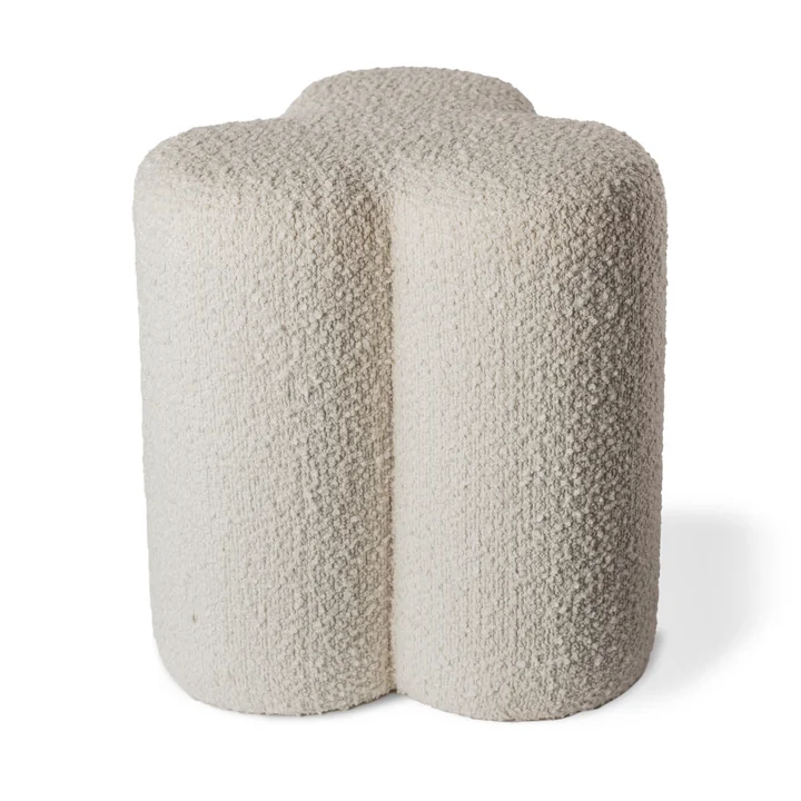 Pols Potten - Clover Stool, Ø 45 x H 37 cm, boucle / ecru