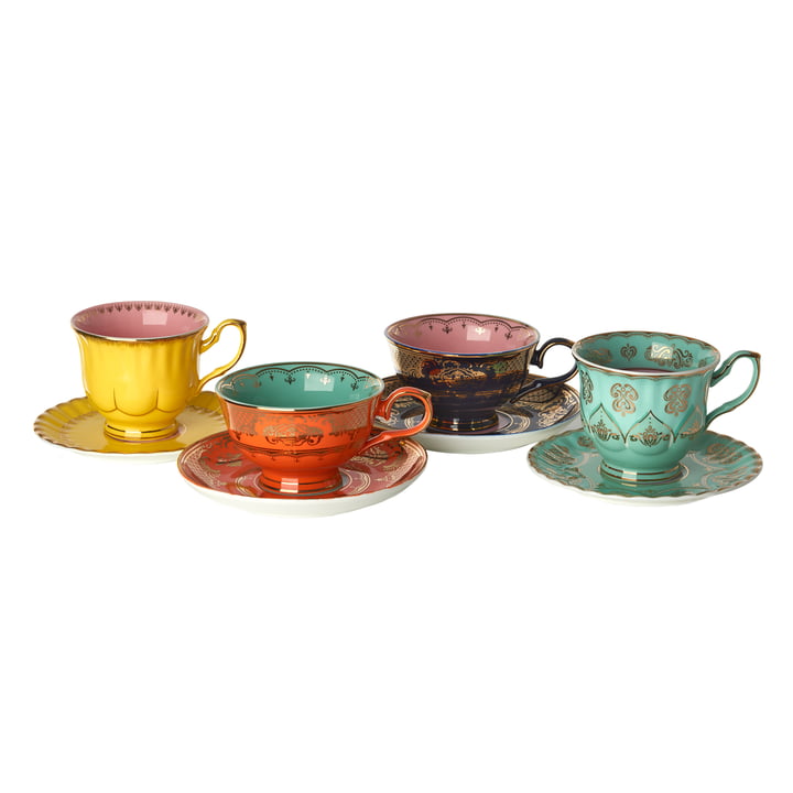 Pols Potten - Grandpa Cup with saucer, multicolored (set of 4)