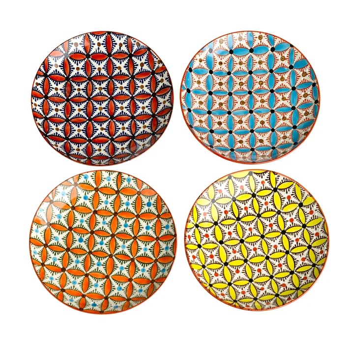 Pols Potten - Hippy plate Ø 20 cm, various colors (set of 4)