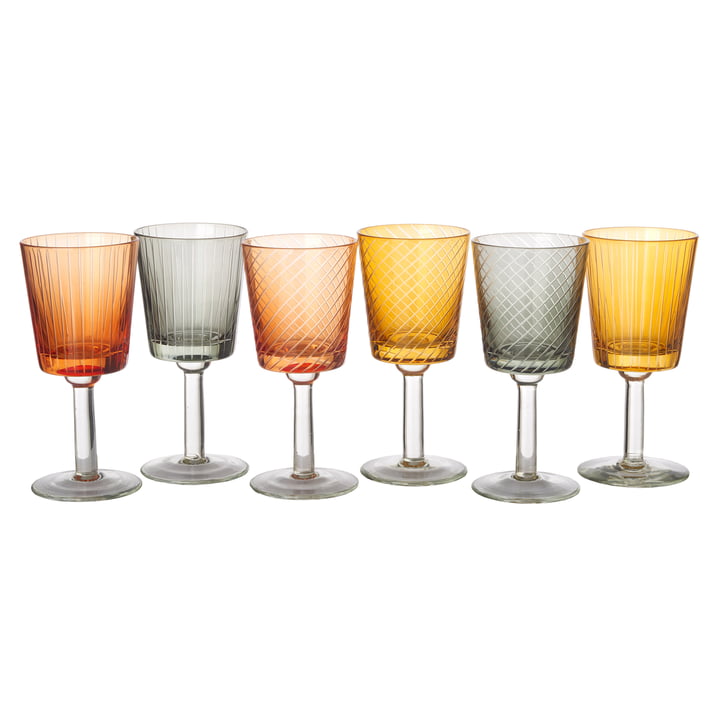 Pols Potten - Library Wine glass, multicolor (set of 6)