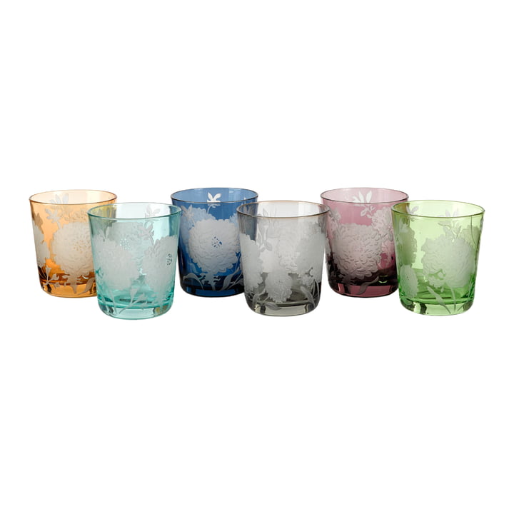 Pols Potten - Peony Glass, multicolored (set of 6)