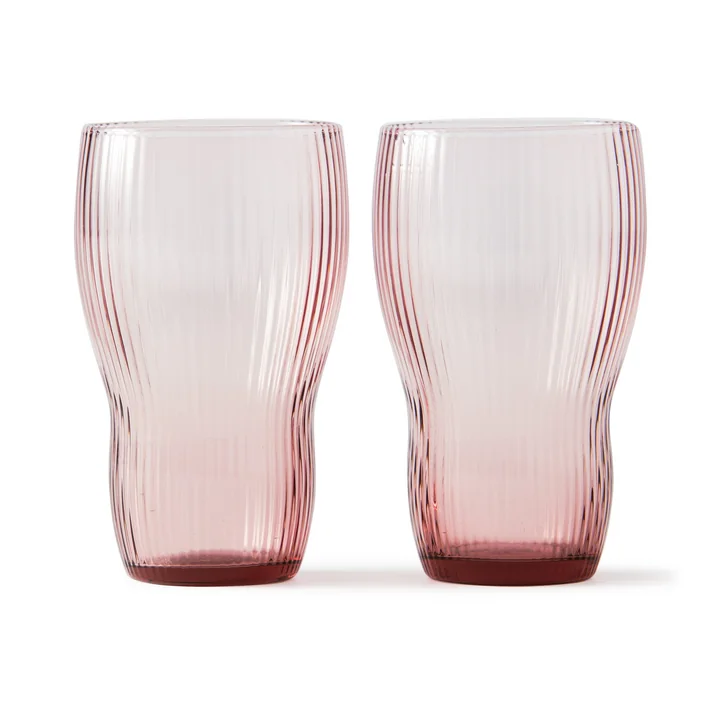 Pols Potten - Pum Longdrink glass, h 12 cm, dark purple (set of 2)