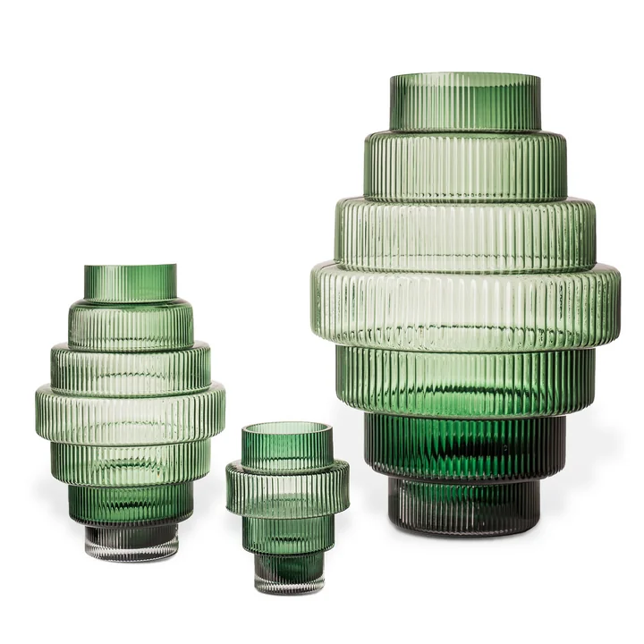 Steps Candlesticks and vases, green from Pols Potten