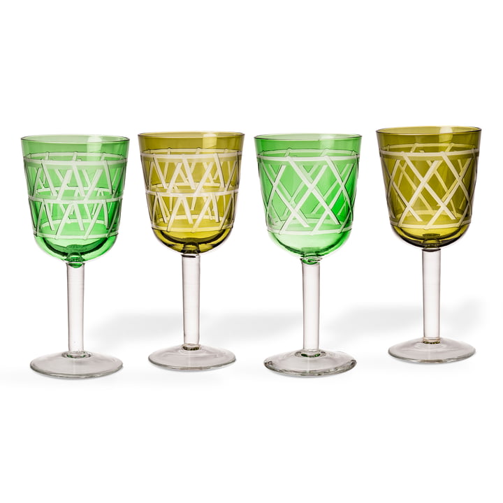 Pols Potten - Tie Wine glass, multicolor (set of 4)
