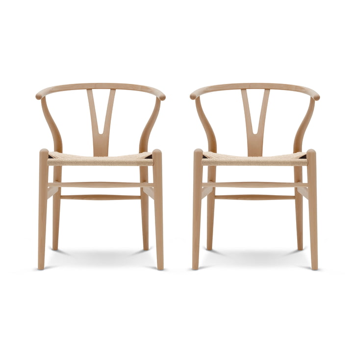 Carl Hansen - CH24 Wishbone Chair , beech oiled / natural wickerwork (set of 2)