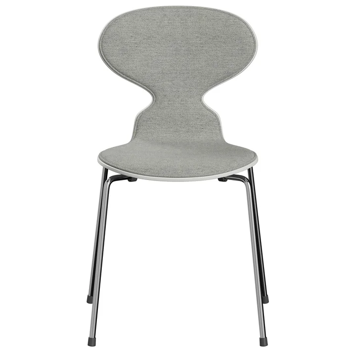 Fritz Hansen - Ant 3101 Chair, white / gray (Hallingdal 0110 ) / ash lacquered white / chromed