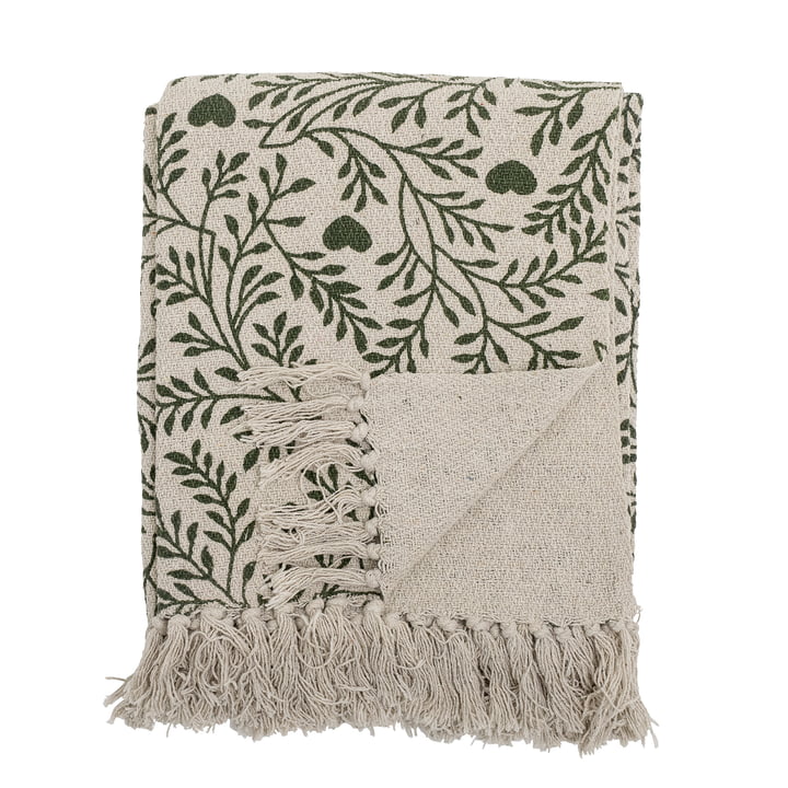 Bloomingville - Maribelle Blanket, 130 x 160 cm, green / beige