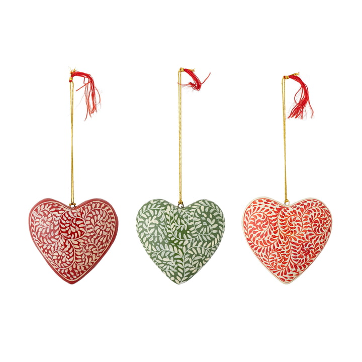 Bloomingville - Cassidy Ornament, red (set of 3)