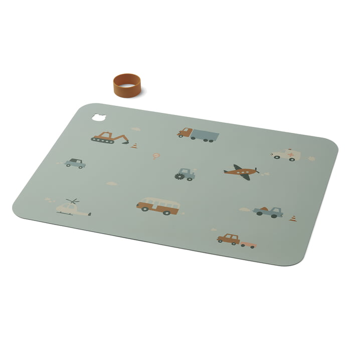 Jude Placemat, vehicles, dove blue mix by LIEWOOD