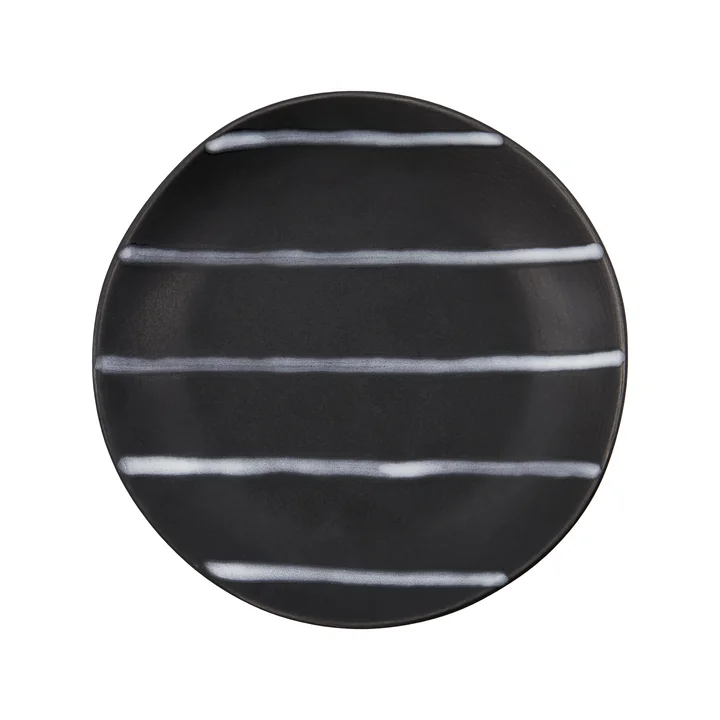 House Doctor - Line plate, Ø 19.5 cm, black / brown