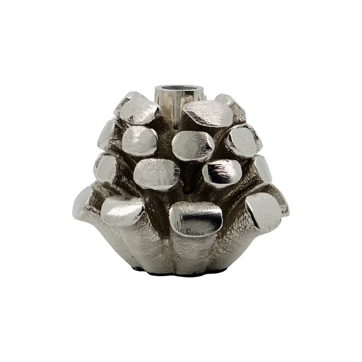 Pine Cone Candlestick from House Doctor in the finish antique silver