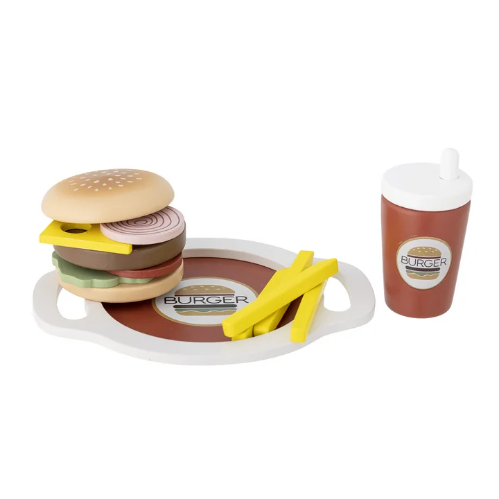 Mini Jools playset, Food from Bloomingville in color brown