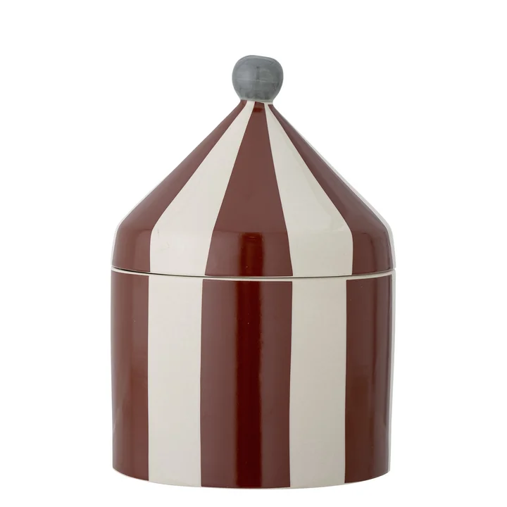 Bloomingville - Mini Cimmi Storage box with lid, D15.5 cm, Red / White