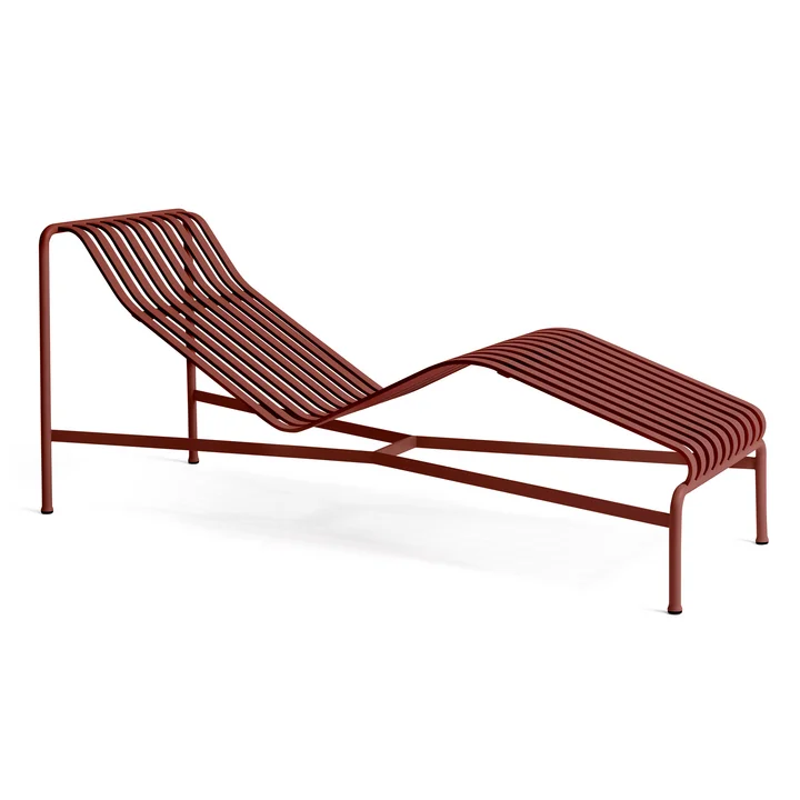 HAY - Palissade Chaise Longue Deckchair, iron red