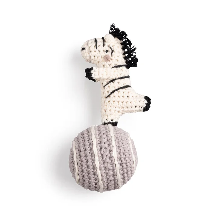 Sebra - Crochet rattle zebra, purple
