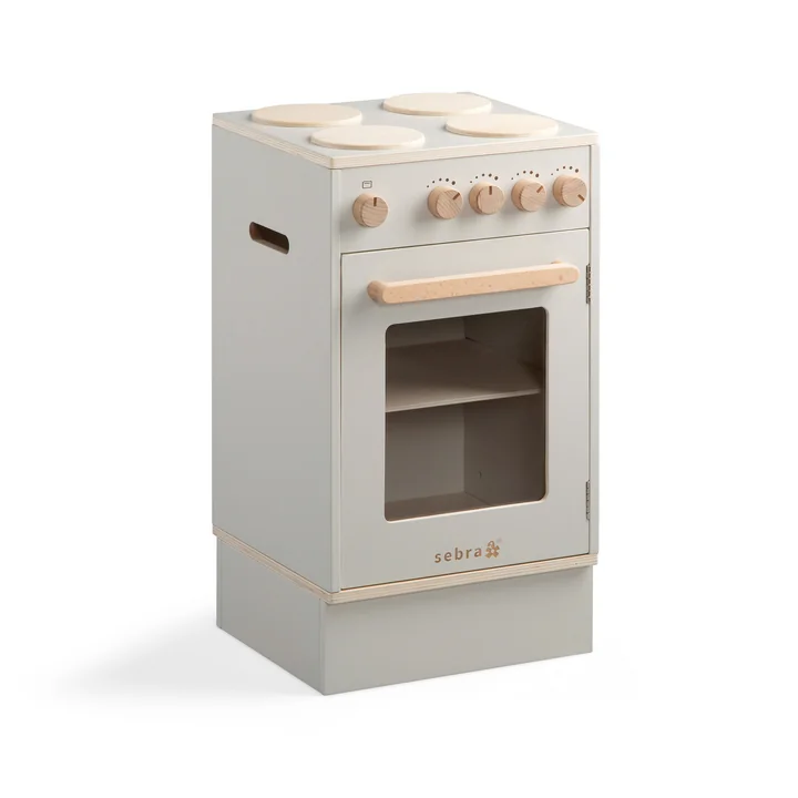 KIDchen Children's wooden kitchen, kitchen stove, beige from Sebra