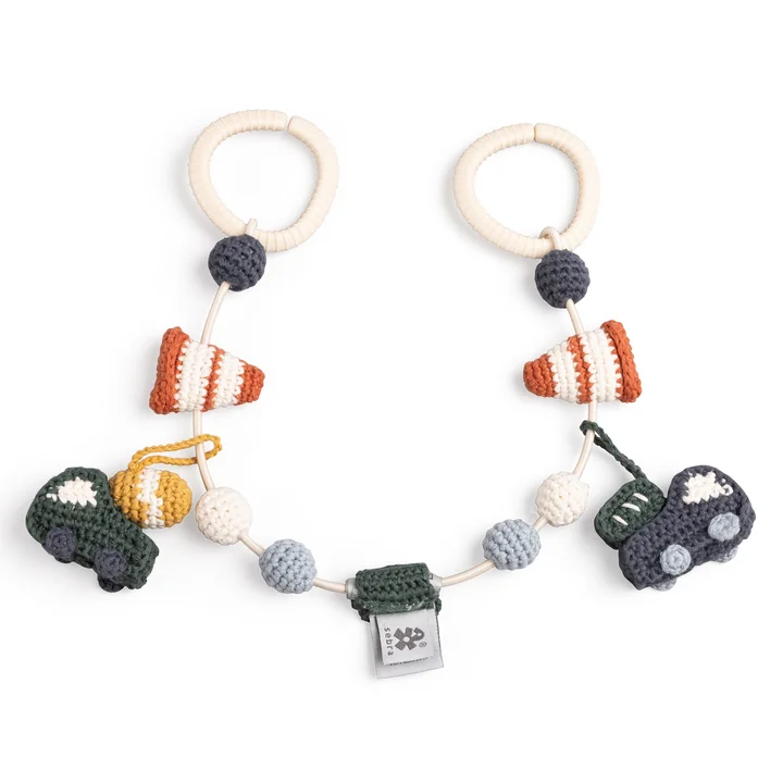 Baby carriage chain crocheted, Busy Builders by Sebra