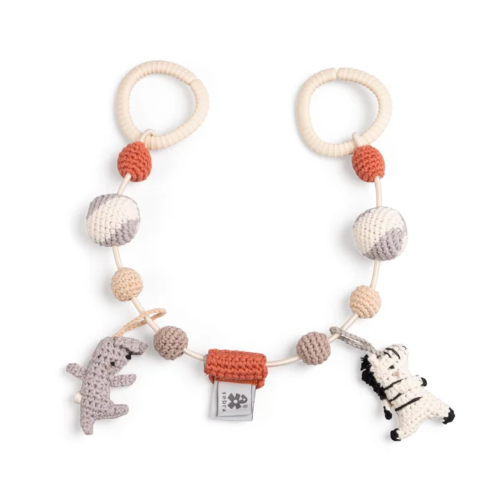 Stroller chain crocheted, teeny toes from Sebra