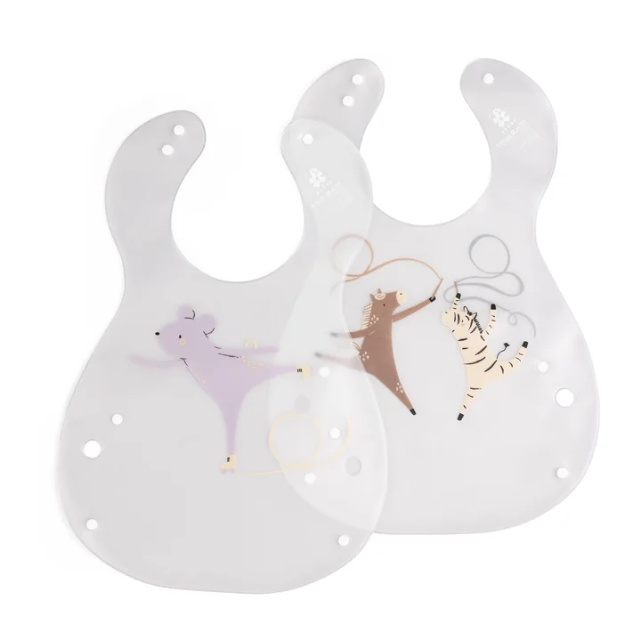 Plastic bibs, Teeny Toes (set of 2) by Sebra
