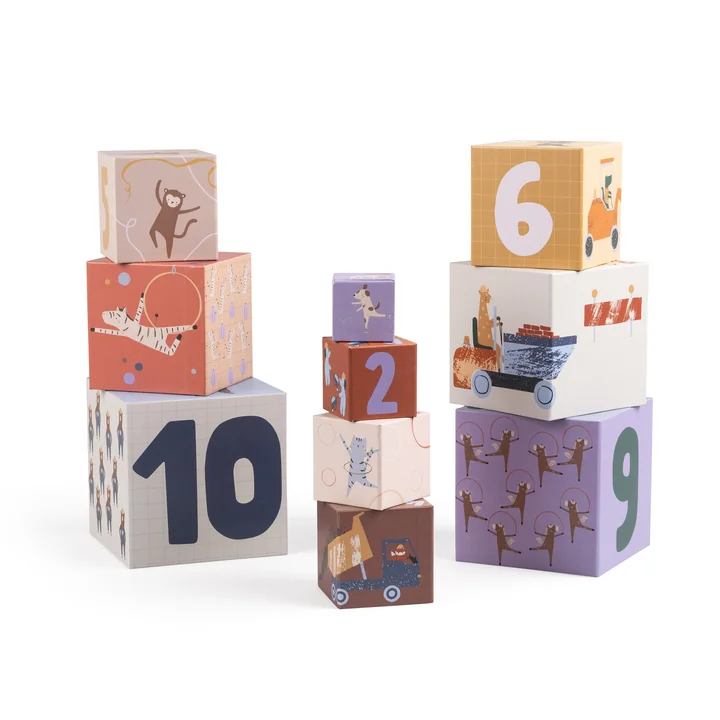 Sebra - Stacking blocks, Toes / Builders (set of 10)