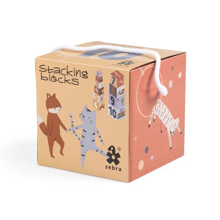 Sebra - Stacking blocks, Toes / Builders (set of 10)