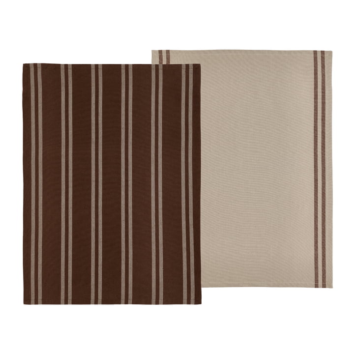Södahl - Soft tea towel, 50 x 70 cm, coffee brown (set of 2)