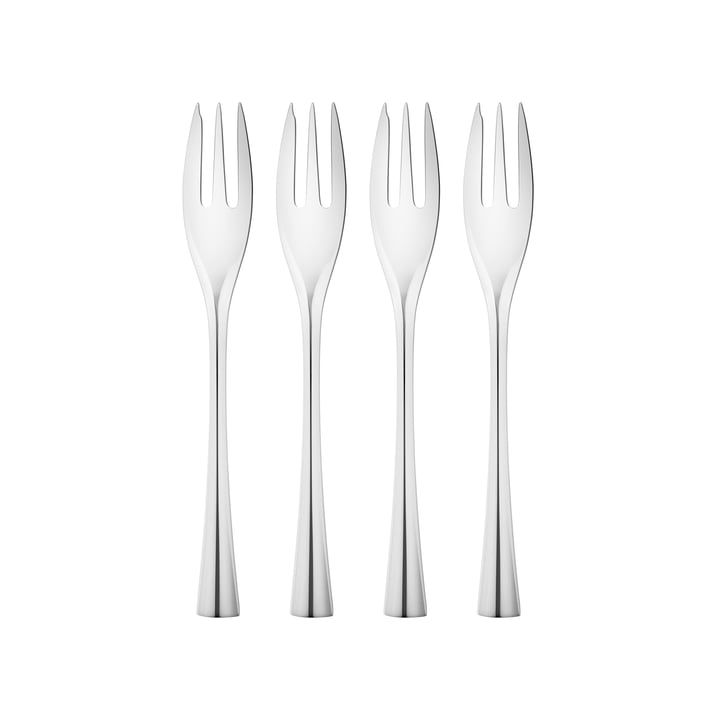Cobra Cake fork, stainless steel (set of 4) by Georg Jensen