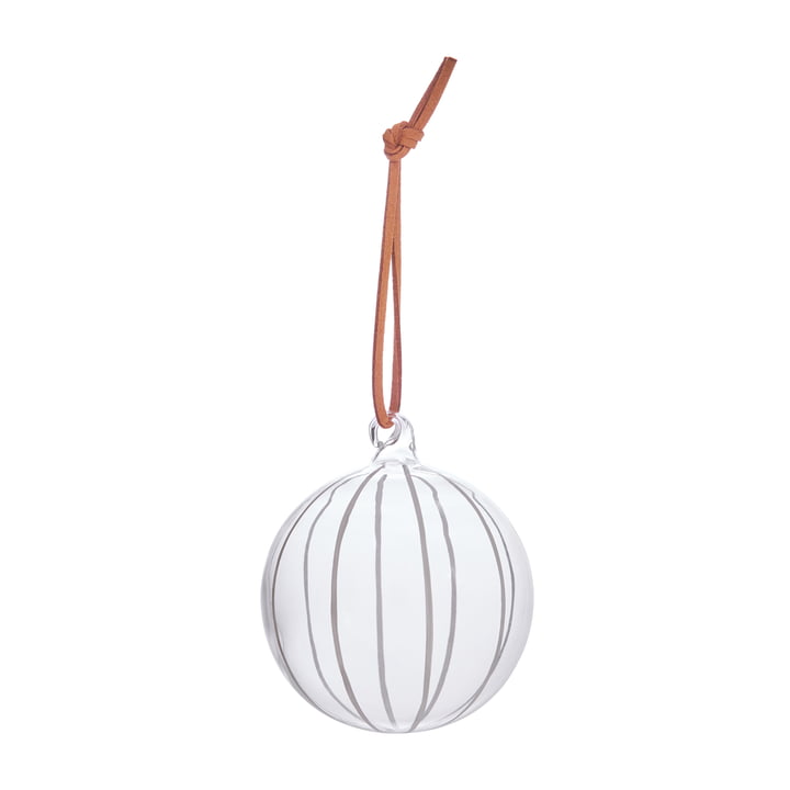 Natale Glass Christmas tree ball from OYOY in clear striped design