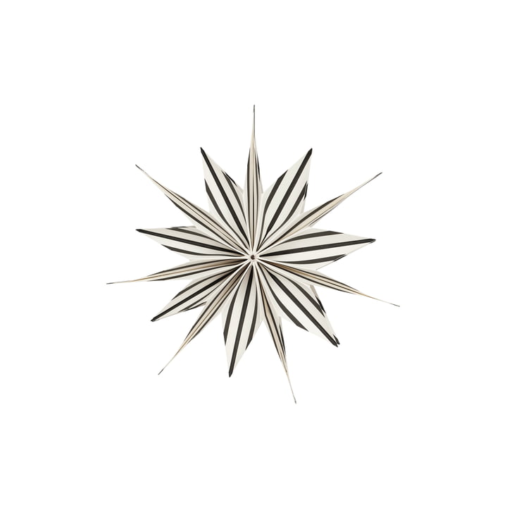OYOY - Toppu Christmas star, Ø 25 cm, white / black