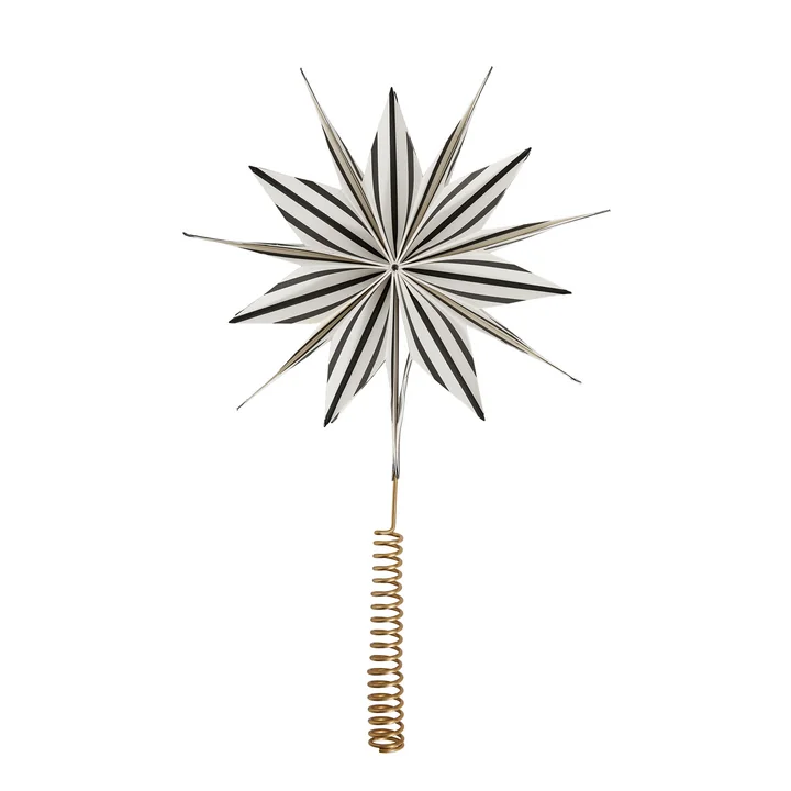 OYOY - Toppu Christmas tree lace star, white / black