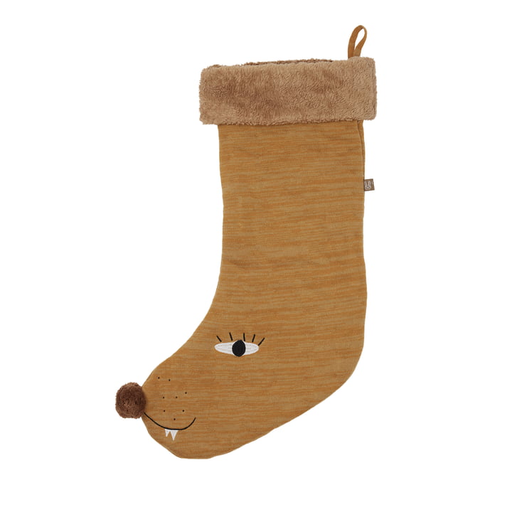 OYOY - Christmas stocking Lion, brown melange