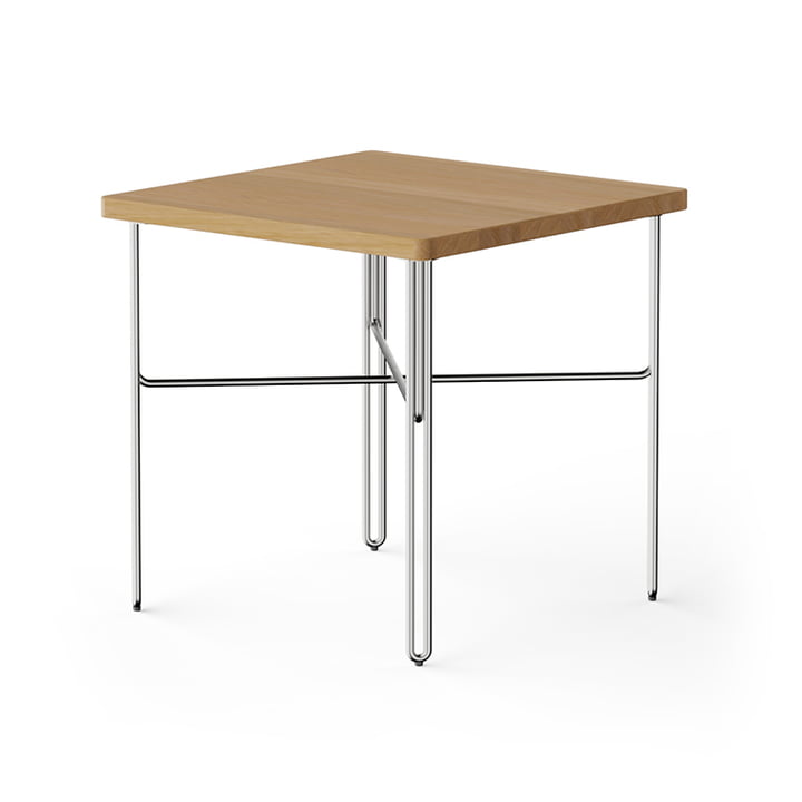 Inline Side table from NINE in the finish oak / polished stainless steel