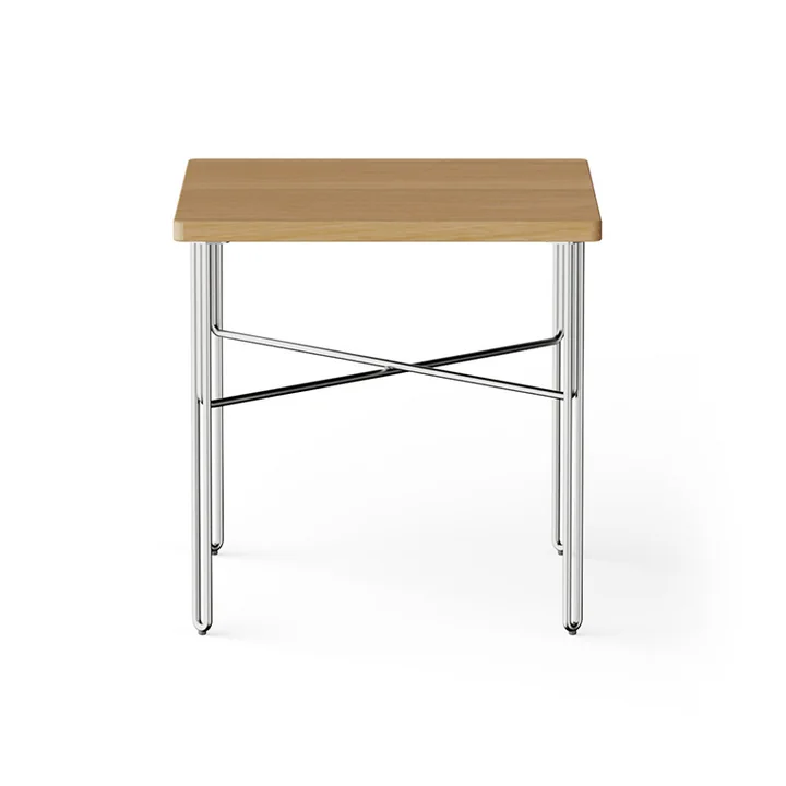 Inline Side table from NINE in the finish oak / polished stainless steel