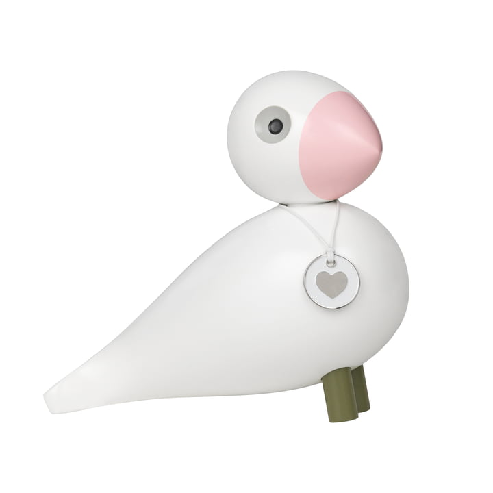 Singing bird Love Charity by Kay Bojesen in the white / pink version