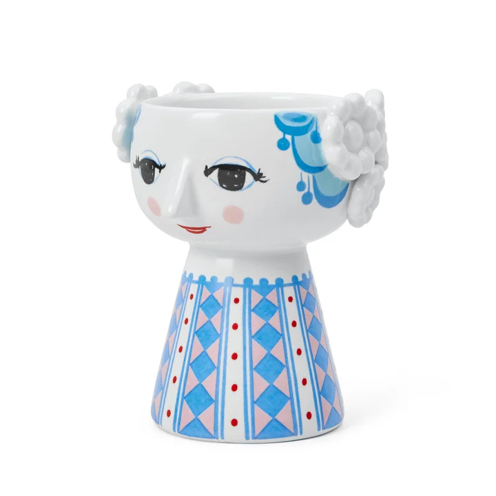 Bjørn Wiinblad - Eva Candlestick H 9. 5 x Ø 8 cm, blue