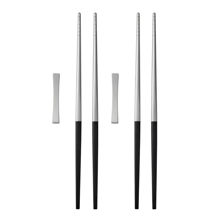 Focus de Luxe Chopsticks from Gense in the version black / matte steel (6 pcs.)
