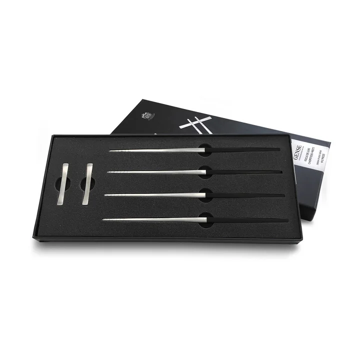 Focus de Luxe Chopsticks from Gense in the version black / matte steel (6 pcs.)
