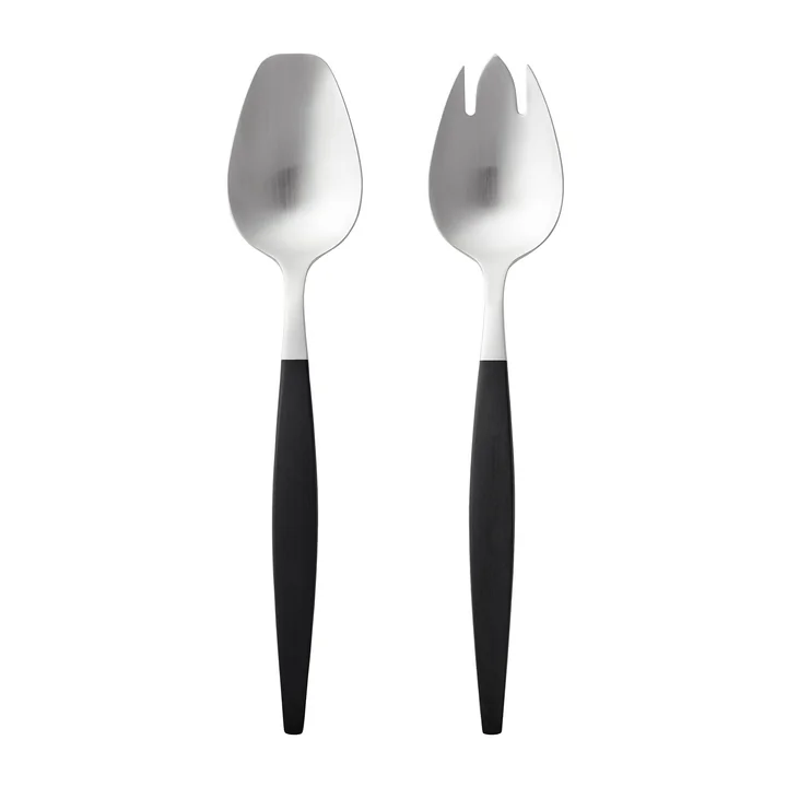 Focus de Luxe Salad servers from Gense in black / matte steel finish