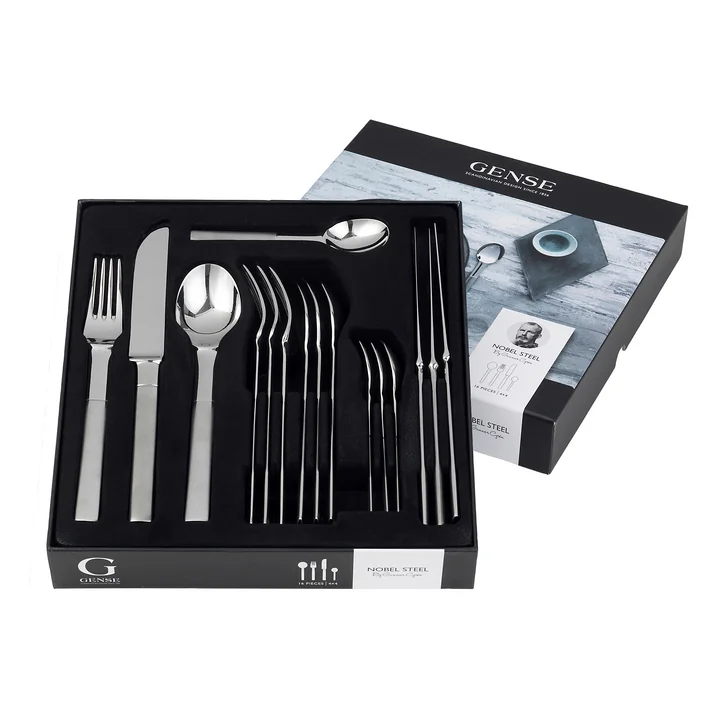 Nobel Cutlery set from Gense in the finish matte / shiny steel (16 pcs.)