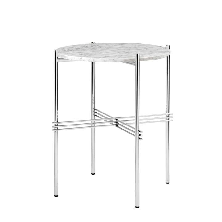 Gubi - TS Coffee table Ø 40 cm, polished / marble white